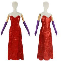 Qui Veut la Peau de Roger Rabbit(1988) Jessica Robe Rouge Cosplay Costume