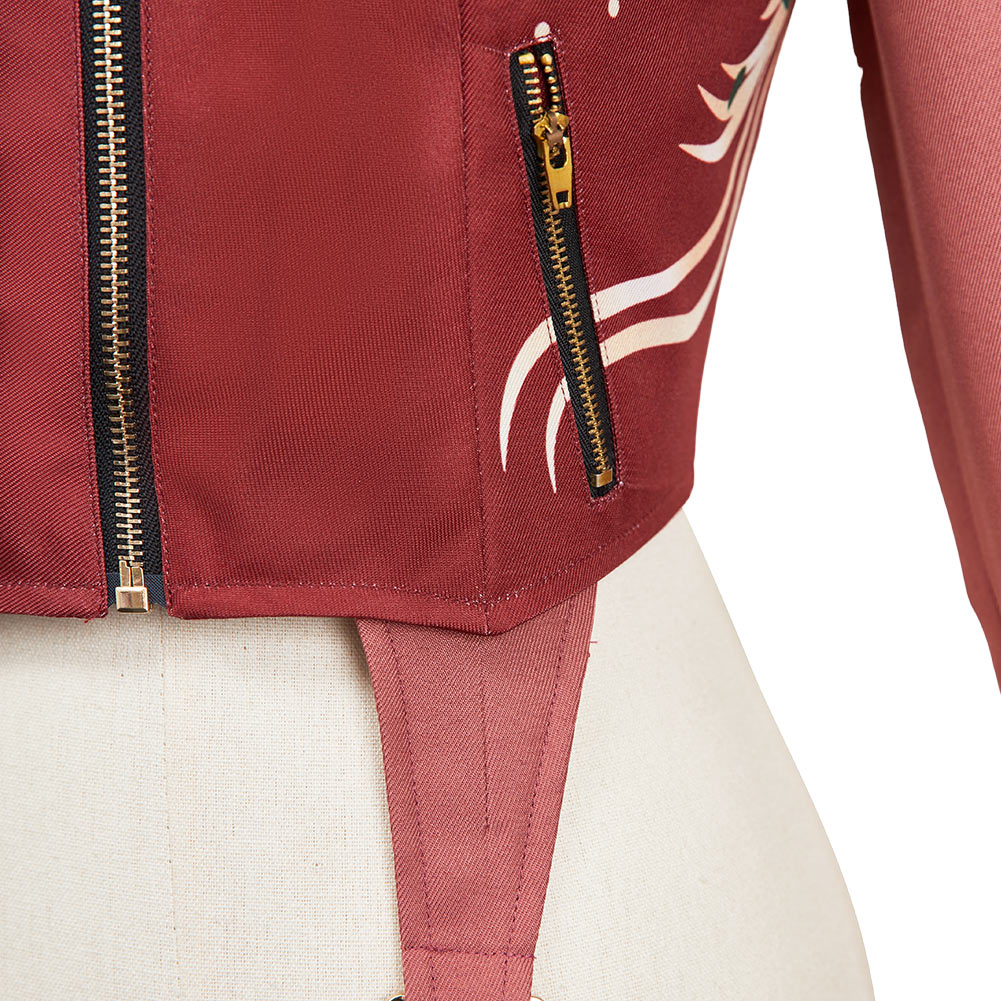 Resident Evil 30e Anniversaire Claire Redfield Chemise et Gilet Rouges Cosplay Costume