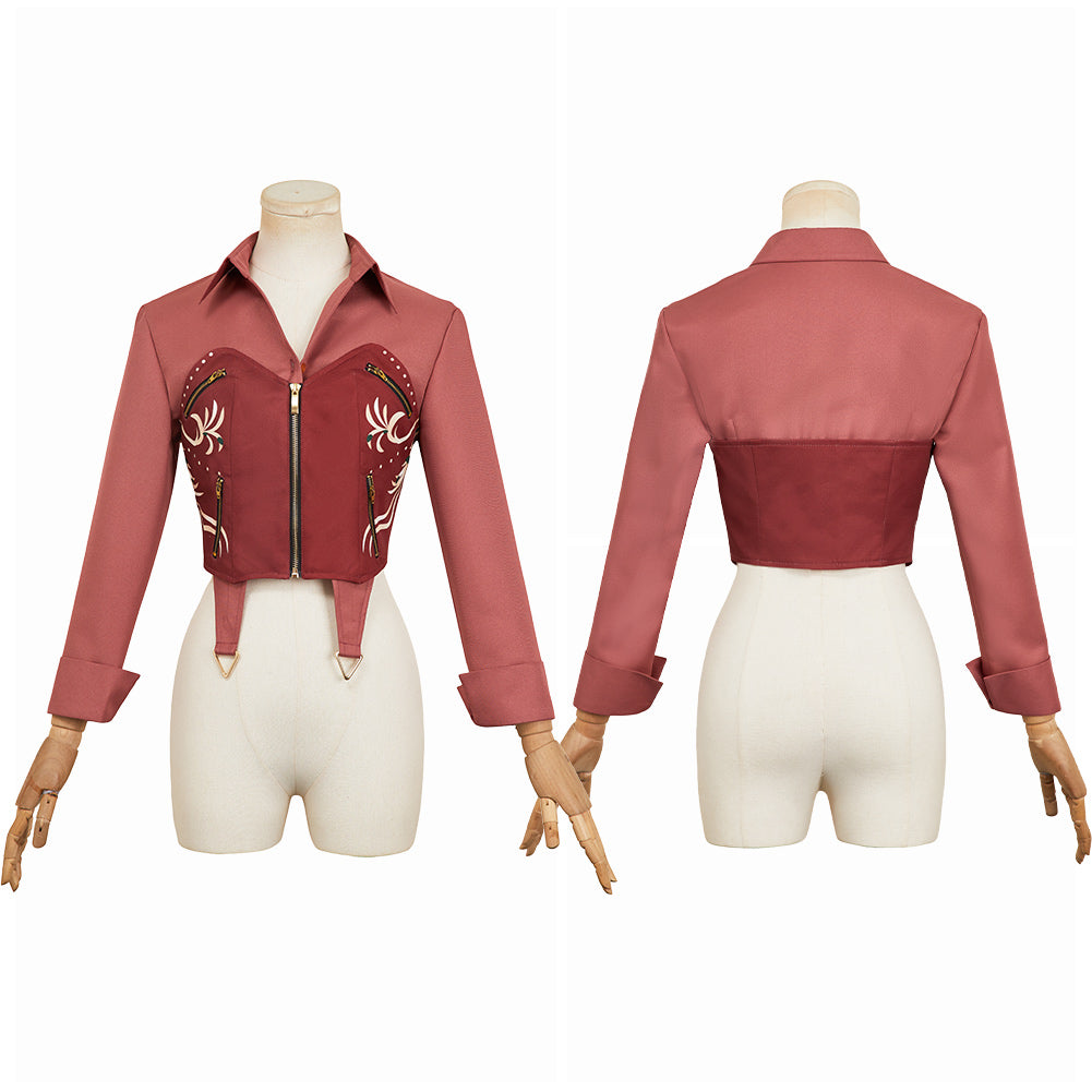 Resident Evil 30e Anniversaire Claire Redfield Chemise et Gilet Rouges Cosplay Costume