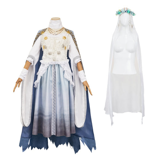 Elden Ring Nightreign(2025) Revenant Tenue Blanche et Bleue Cosplay Costume
