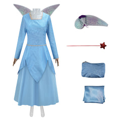 Shrek Marraine la Bonne Fée Robe Bleue Cosplay Costume