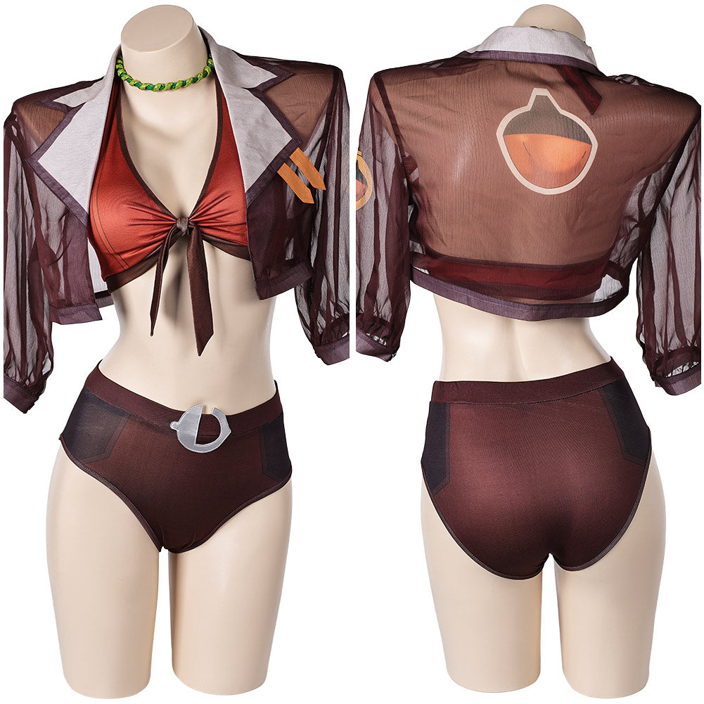 Squirrel Girl Doreen Green Maillot de Bain Bikini+Couvre-up Cosplay Costume Design Original