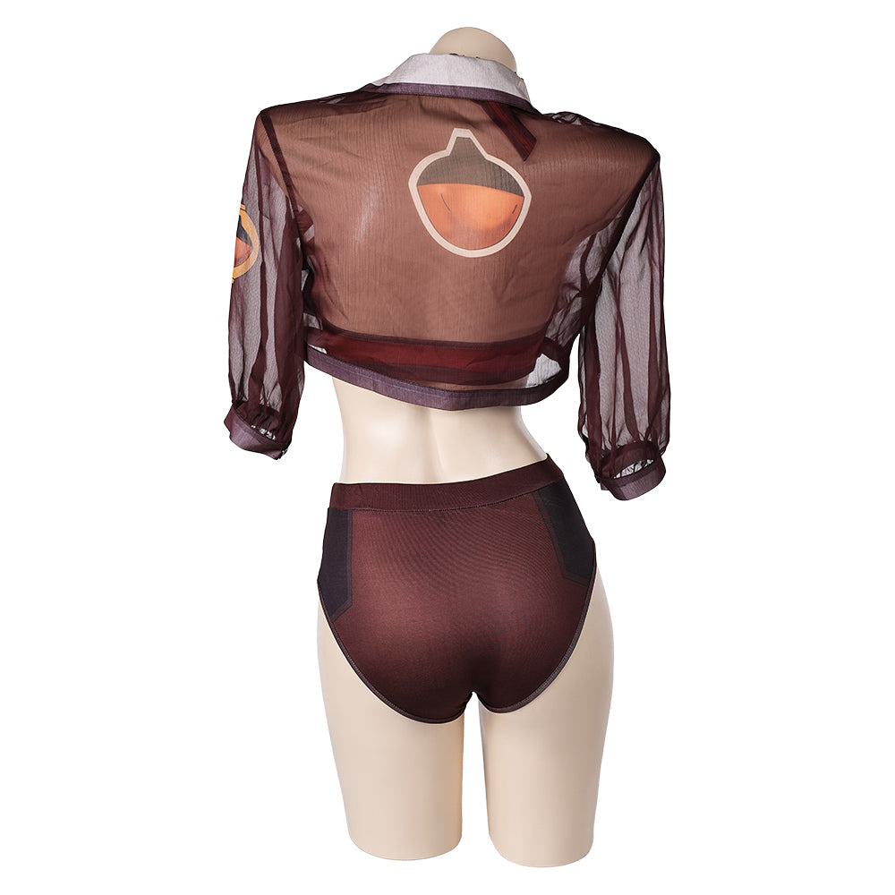 Squirrel Girl Doreen Green Maillot de Bain Bikini+Couvre-up Cosplay Costume Design Original