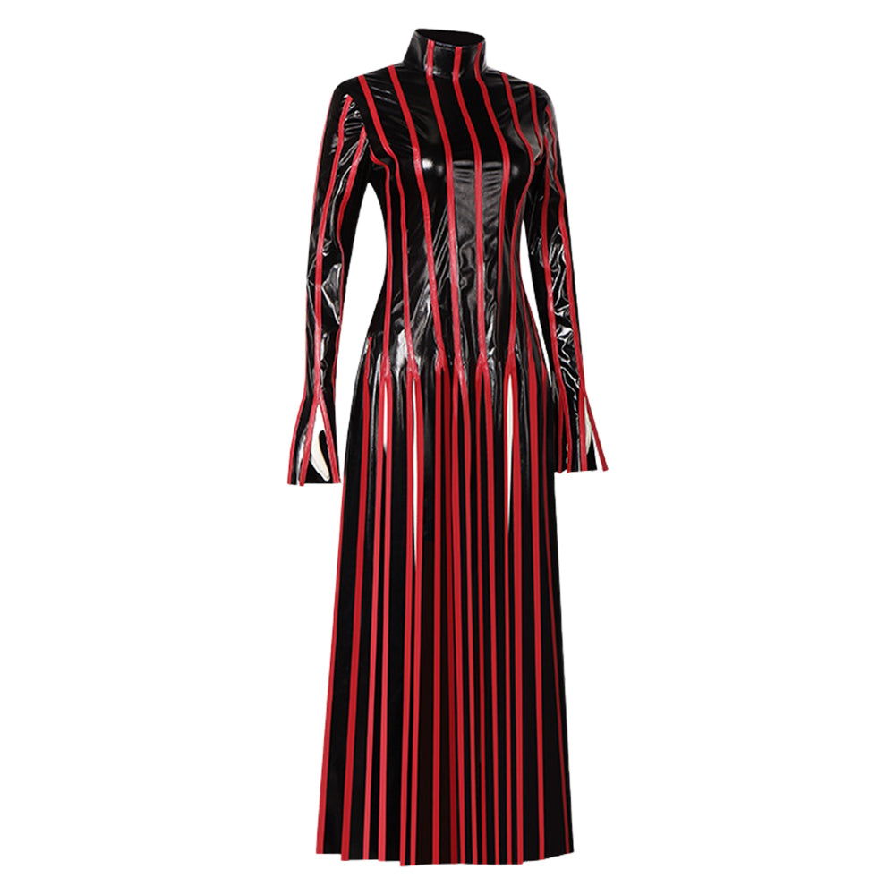 Fate/Stay Night Matou Sakura Robe Rayée Rouge et Noire Cosplay Costume