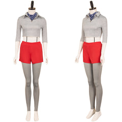 Stranger Things Saison 4(2025) Eleven Tenue Grise et Rouge Cosplay Costume