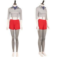 Stranger Things Saison 4(2025) Eleven Tenue Grise et Rouge Cosplay Costume