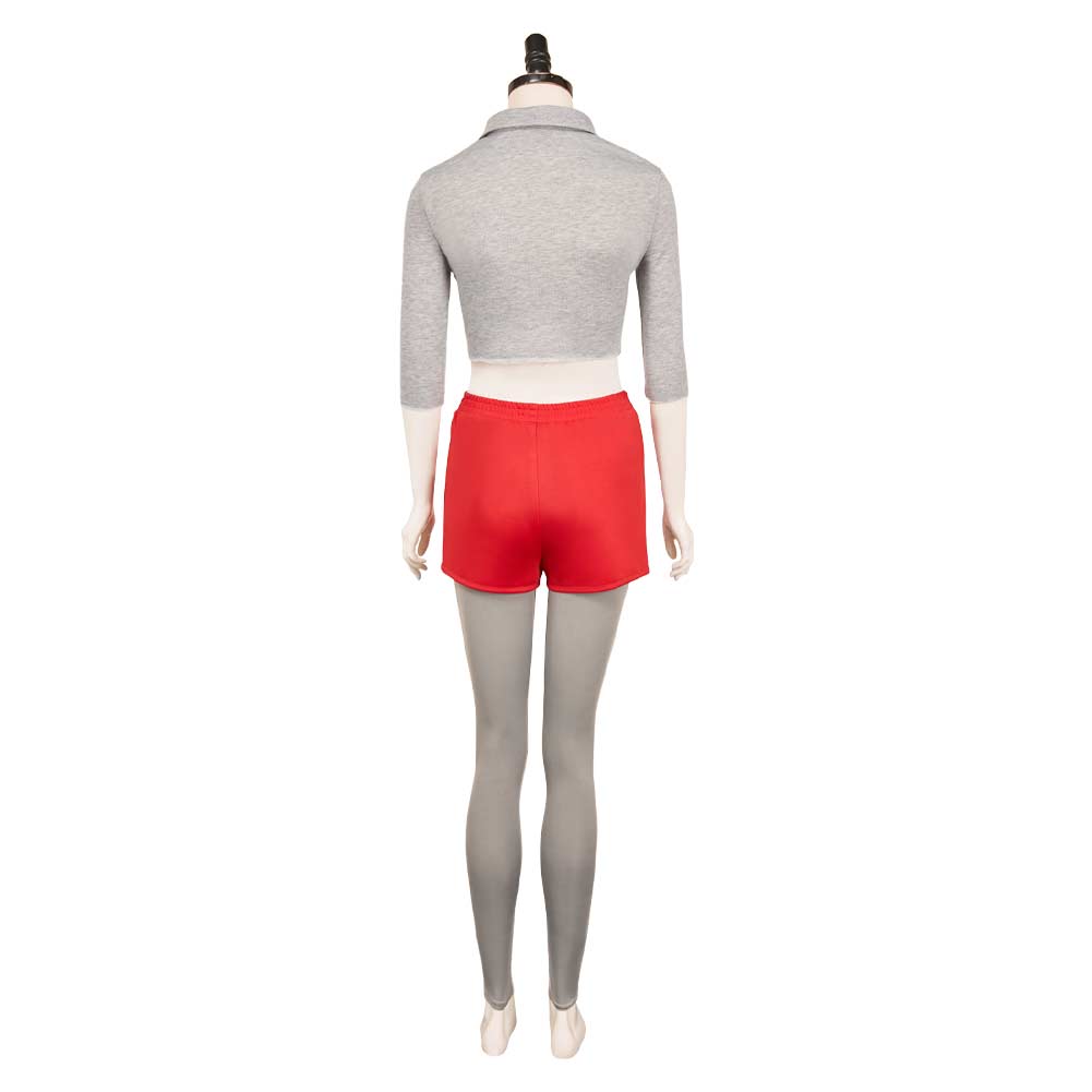 Stranger Things Saison 4(2025) Eleven Tenue Grise et Rouge Cosplay Costume