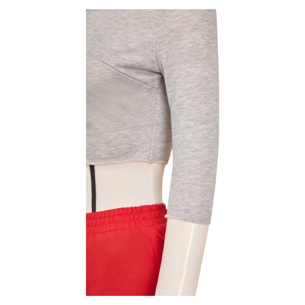 Stranger Things Saison 4(2025) Eleven Tenue Grise et Rouge Cosplay Costume