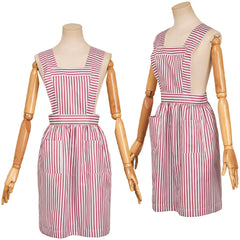 Stranger Things Saison 4(2025) Nancy Tablier Rose à Rayures Cosplay Costume