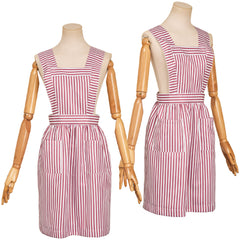 Stranger Things Saison 4(2025) Nancy Tablier Rose à Rayures Cosplay Costume