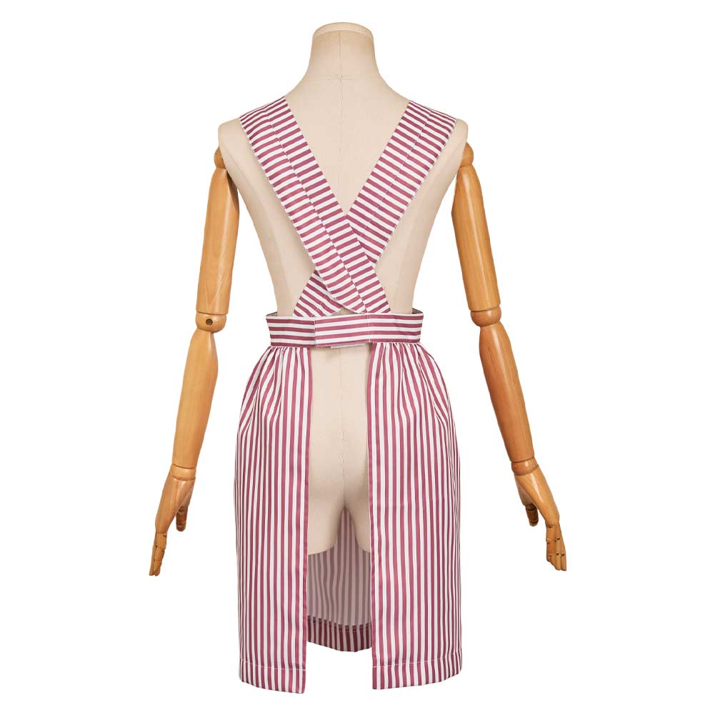 Stranger Things Saison 4(2025) Nancy Tablier Rose à Rayures Cosplay Costume