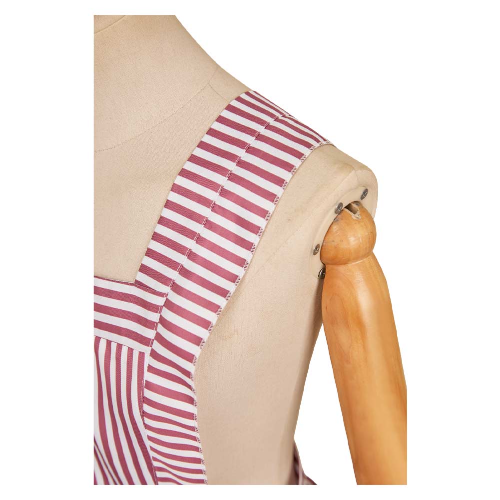 Stranger Things Saison 4(2025) Nancy Tablier Rose à Rayures Cosplay Costume