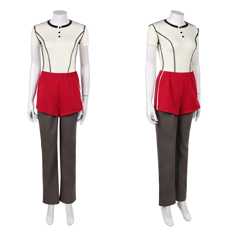 Stranger Things Saison 5 Eleven 11 Jane Hopper Tenue Jaune et Rouge Cosplay Costume