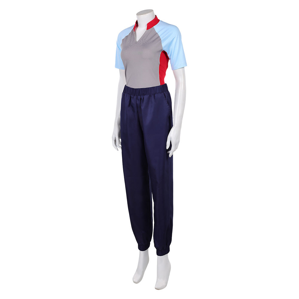 Stranger Things Saison 5 Eleven Tenue Grise et Bleue Cosplay Costume