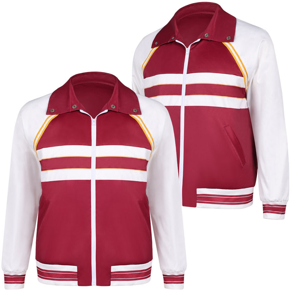 Stranger Things Saison 5(2025) Lucas Sinclair Veste Rouge et Blanche Cosplay Costume