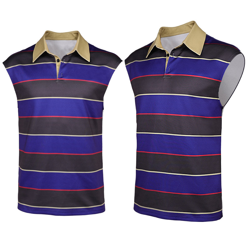 Stranger Things Saison 5(2025) Mike Wheeler Gilet Rayé Violet et Noir Cosplay Costume