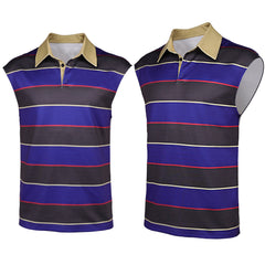 Stranger Things Saison 5(2025) Mike Wheeler Gilet Rayé Violet et Noir Cosplay Costume