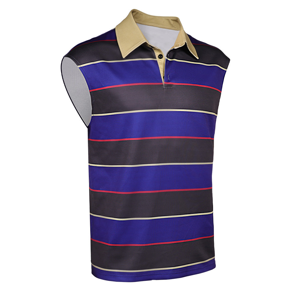 Stranger Things Saison 5(2025) Mike Wheeler Gilet Rayé Violet et Noir Cosplay Costume
