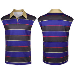 Stranger Things Saison 5(2025) Mike Wheeler Gilet Rayé Violet et Noir Cosplay Costume