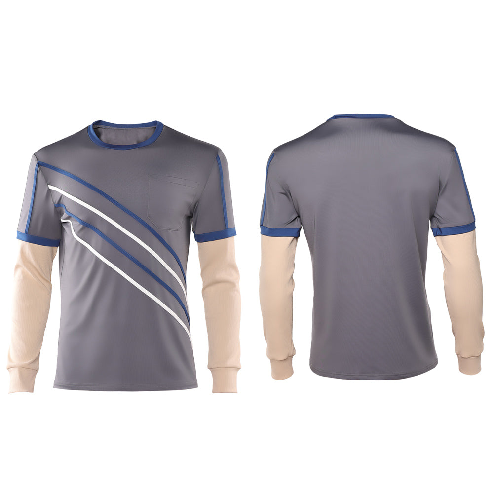 Stranger Things Saison 5(2025) Will Byers Haut Gris et Bleu Cosplay Costume