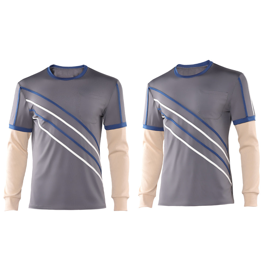 Stranger Things Saison 5(2025) Will Byers Haut Gris et Bleu Cosplay Costume