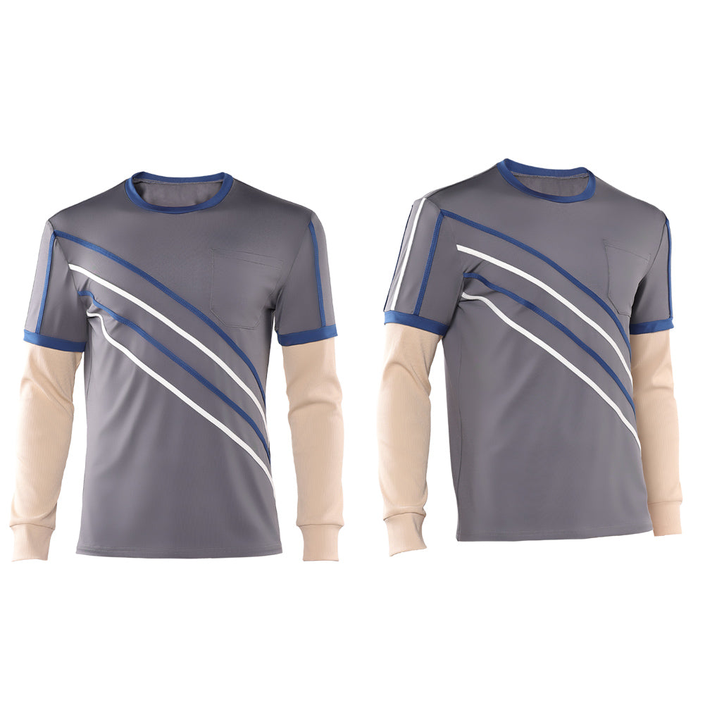 Stranger Things Saison 5(2025) Will Byers Haut Gris et Bleu Cosplay Costume