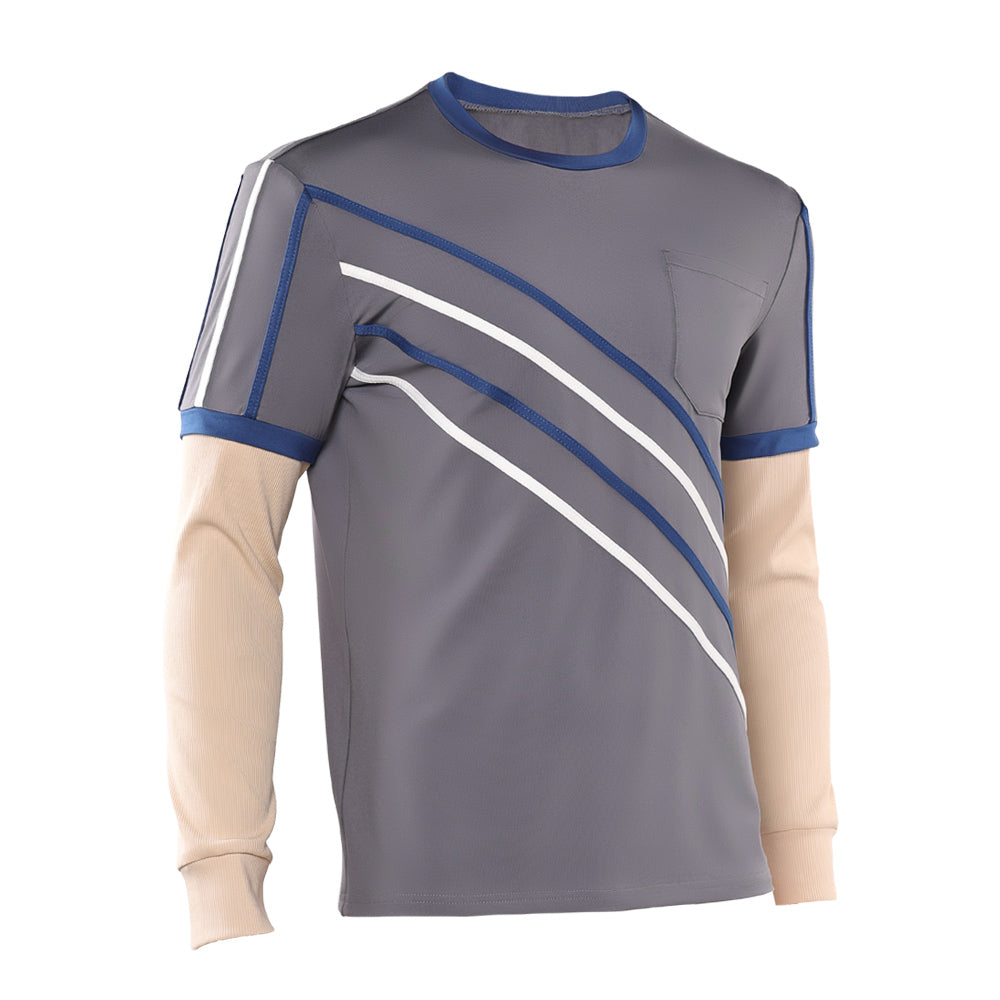 Stranger Things Saison 5(2025) Will Byers Haut Gris et Bleu Cosplay Costume