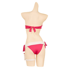 Street Fighter 6 Cammy White Maillot de Bain Bikini Rose et Blanc Cosplay Costume