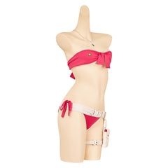 Street Fighter 6 Cammy White Maillot de Bain Bikini Rose et Blanc Cosplay Costume
