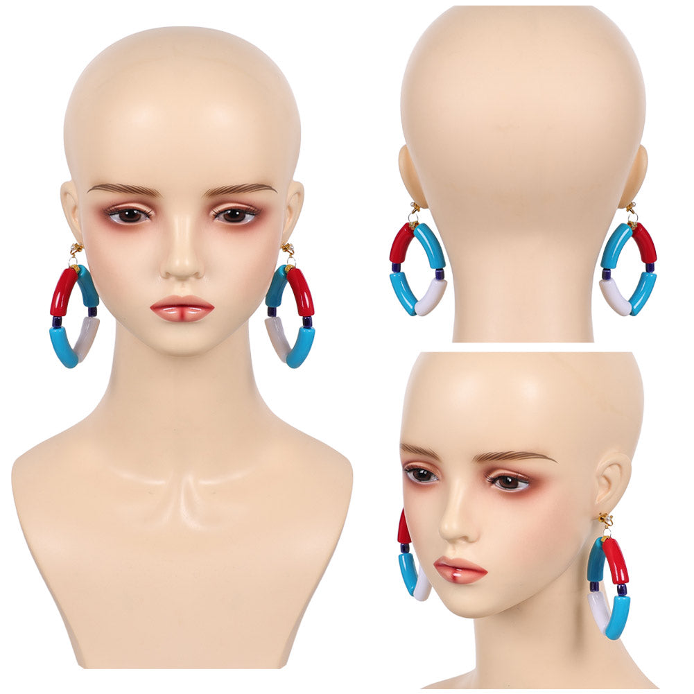 Street Fighter 6 Elena Boucles d'Oreilles+Bracelet Cosplay Accessoires