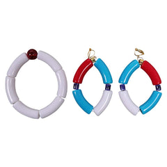 Street Fighter 6 Elena Boucles d'Oreilles+Bracelet Cosplay Accessoires