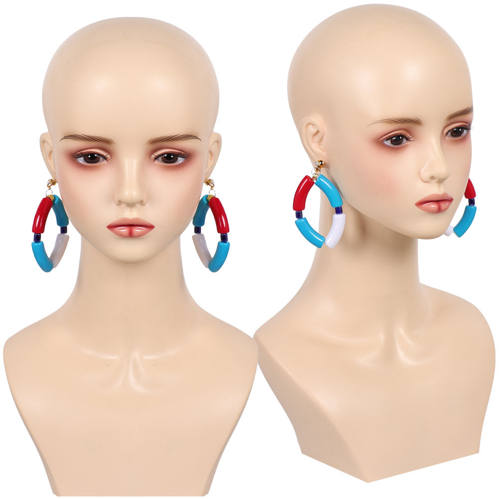 Street Fighter 6 Elena Boucles d'Oreilles+Bracelet Cosplay Accessoires