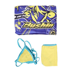 Street Fighter 6 Kimberly Maillot de Bain Bikini Jaune et Bleue Cosplay Costume
