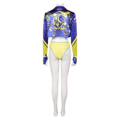 Street Fighter 6 Kimberly Maillot de Bain Bikini Jaune et Bleue Cosplay Costume