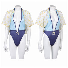 Street Fighter 6 Manon Maillot de Bain Une Pièce+Couvre-up Cosplay Costume