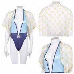 Street Fighter 6 Manon Maillot de Bain Une Pièce+Couvre-up Cosplay Costume