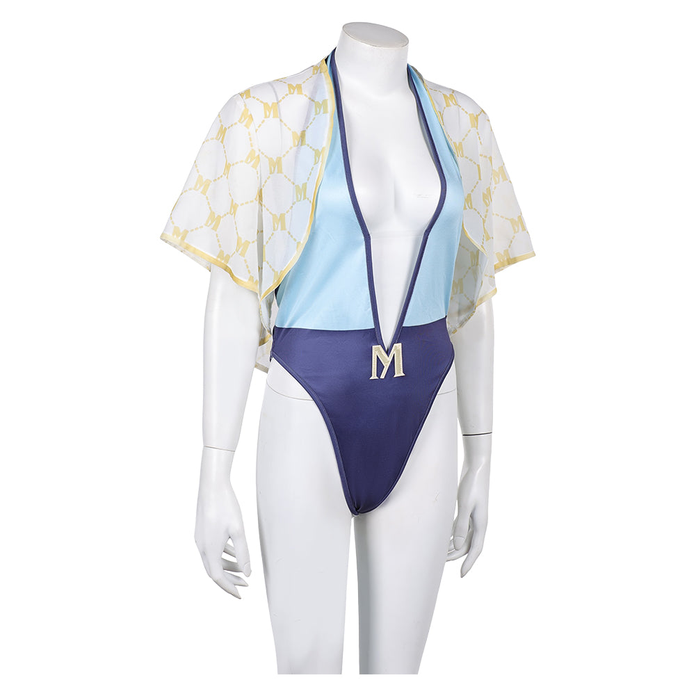 Street Fighter 6 Manon Maillot de Bain Une Pièce+Couvre-up Cosplay Costume