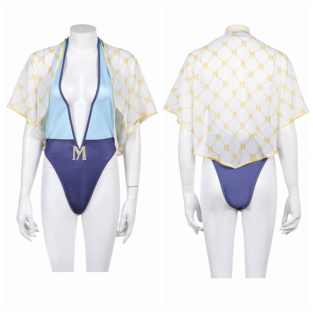 Street Fighter 6 Manon Maillot de Bain Une Pièce+Couvre-up Cosplay Costume