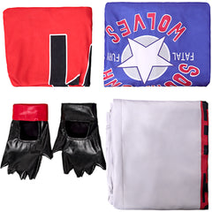 Street Fighter 6 Terry Bogard Tenue Bleue et Rouge Cosplay Costume