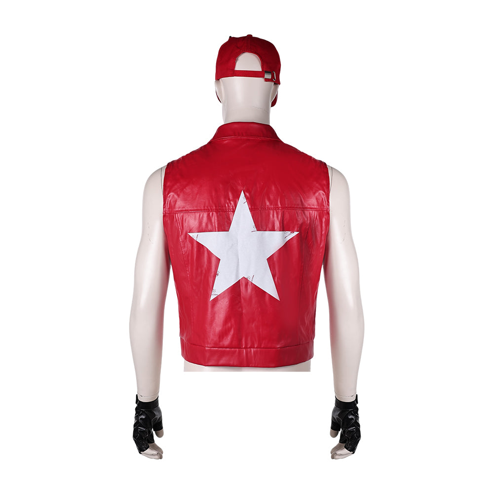 Tekken 8 Terry Veste Rouge+Chapeau+Gants Cosplay Costume