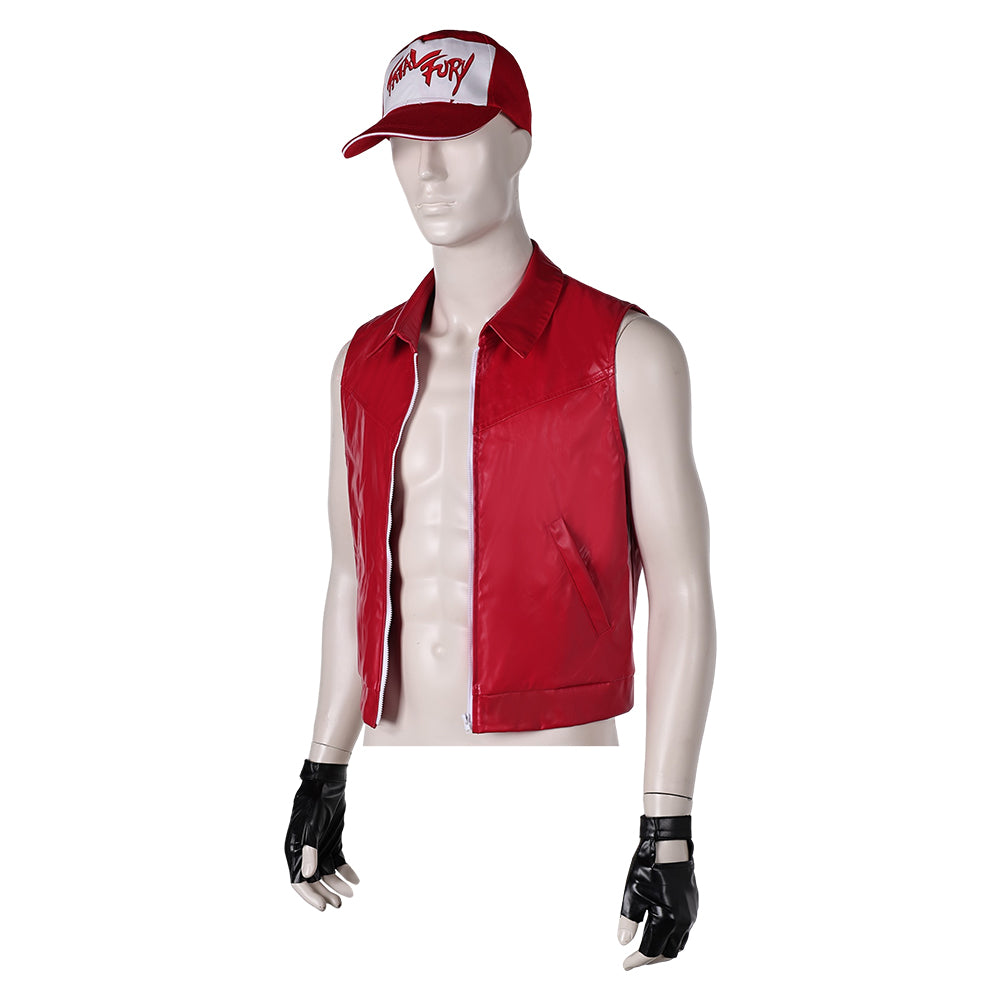Tekken 8 Terry Veste Rouge+Chapeau+Gants Cosplay Costume