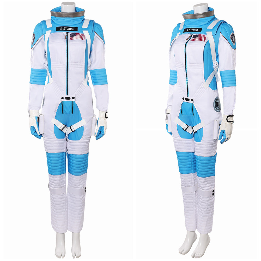 The Fantastic Four: First Steps(2025) Invisible Woman Combinaison Spatiale Bleu et Blanche Cosplay Costume