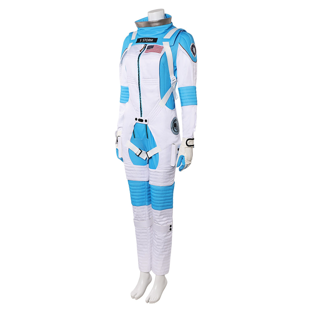 The Fantastic Four: First Steps(2025) Invisible Woman Combinaison Spatiale Bleu et Blanche Cosplay Costume