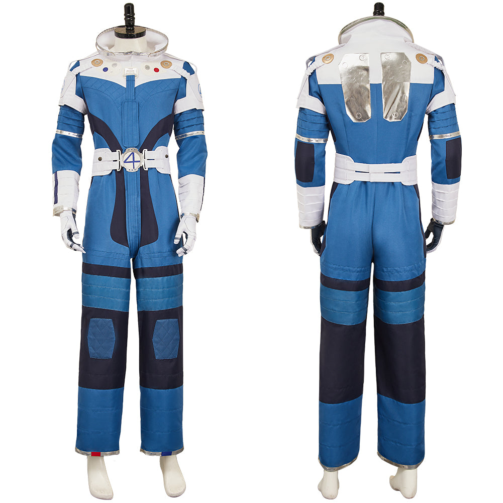 The Fantastic Four: First Steps(2025) Mr. Fantastic Combinaison Spatiale Bleue et Blanche Cosplay Costume