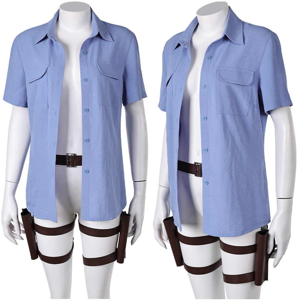 The Last of Us Saison 2(2025) Ellie Chemise Bleue Cosplay Costume
