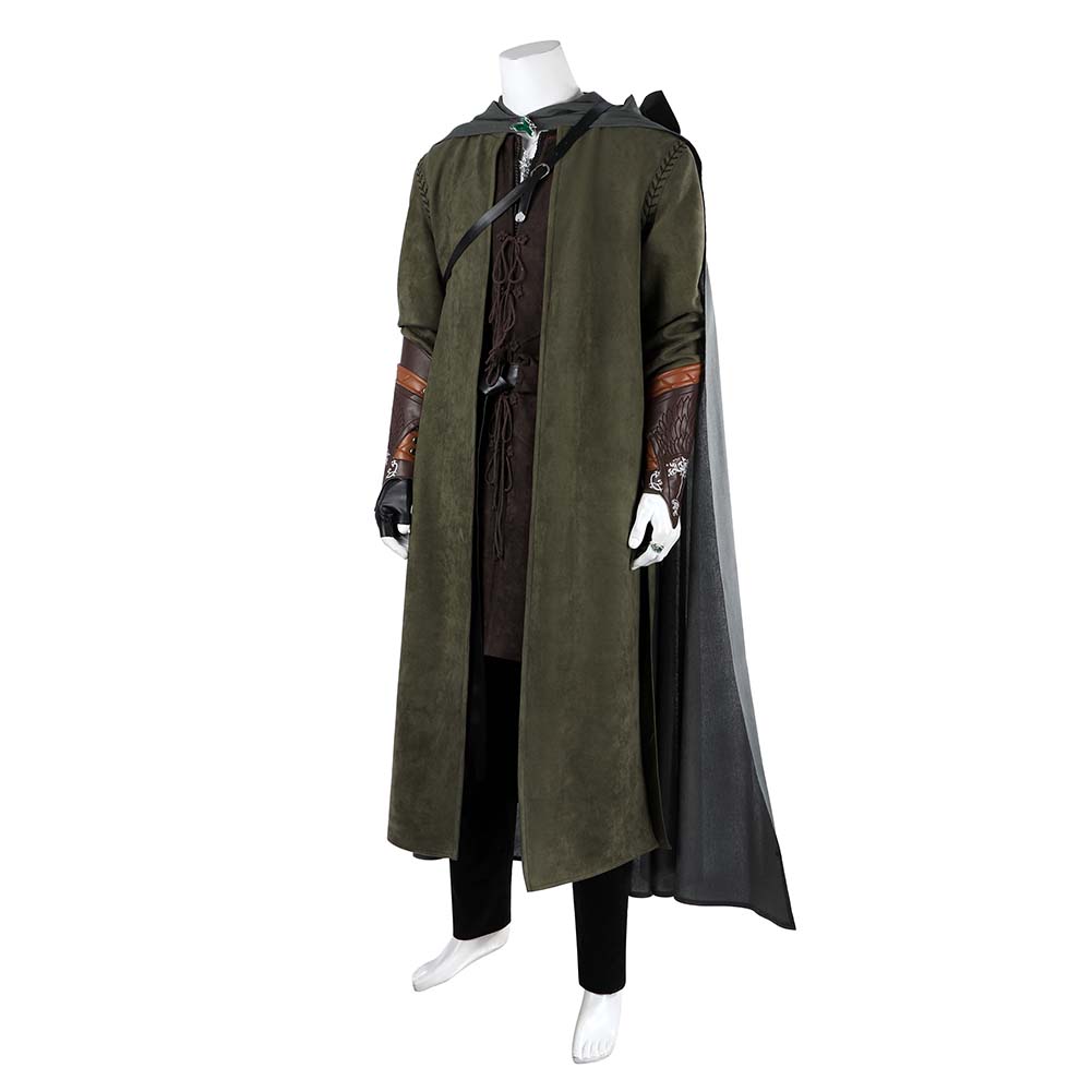The Lord of The Rings Aragorn Tenue Verte de Luxe Cosplay Costume