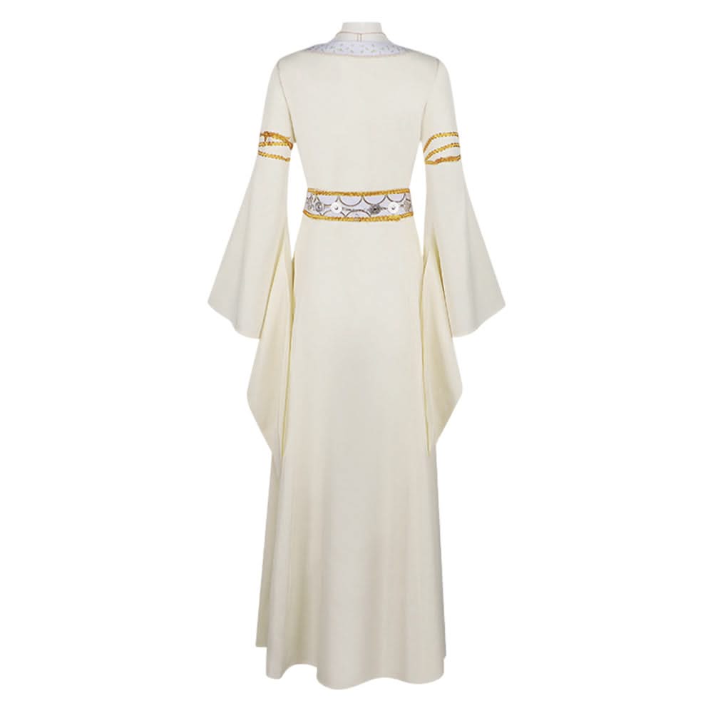 The Lord of The Rings Eowyn Robe Blanche Longue Médiévale Vintage Cosplay Costume