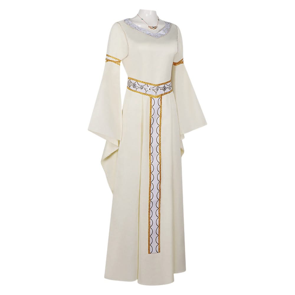 The Lord of The Rings Eowyn Robe Blanche Longue Médiévale Vintage Cosplay Costume