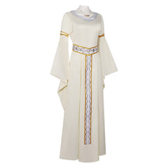 The Lord of The Rings Eowyn Robe Blanche Longue Médiévale Vintage Cosplay Costume
