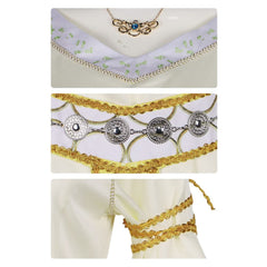 The Lord of The Rings Eowyn Robe Blanche Longue Médiévale Vintage Cosplay Costume